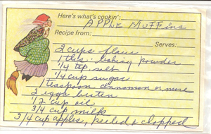 apple muffins recipe card